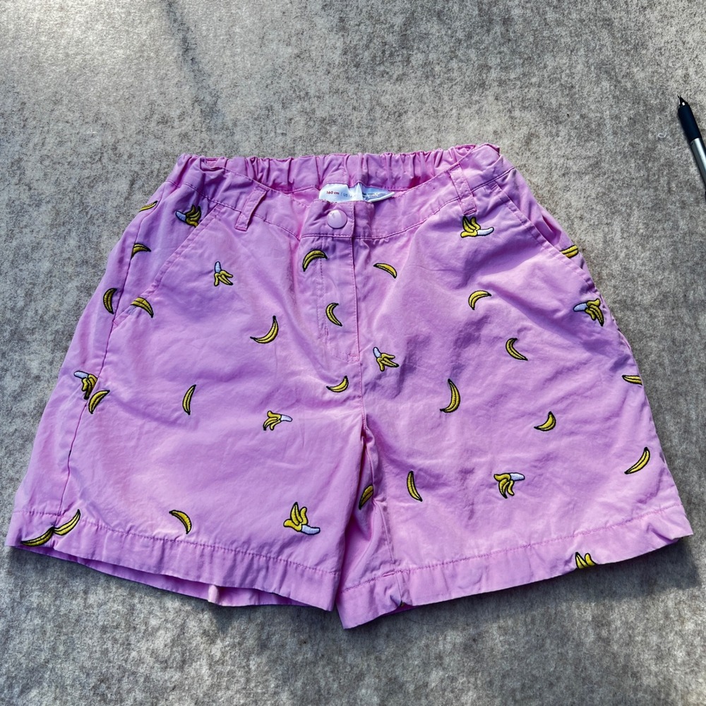 Hanna Andersson Pink Banana Print Shorts Size 160 - US 14/16 100% Cotton Poplin